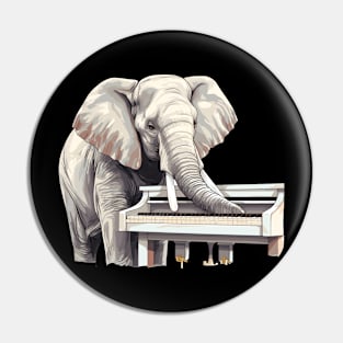 Elephant playing piano Pin