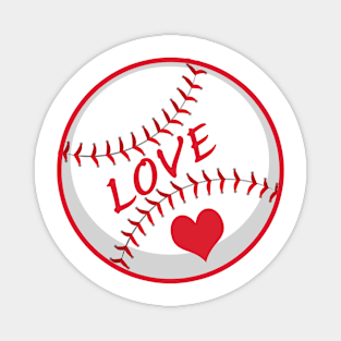 Baseball Lover Women's Cute Baseball Love Heart Baseball Mom Magnet