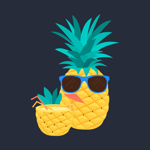 Hawaiian Pineapple T-Shirt with Sunglasses – Cool Tee Shirt by AzPro