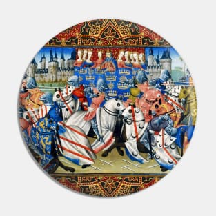 GALAHAD COMBATTING IN THE TOURNAMENT OF CAMELOT Arthurian Legends Medieval Miniature Pin