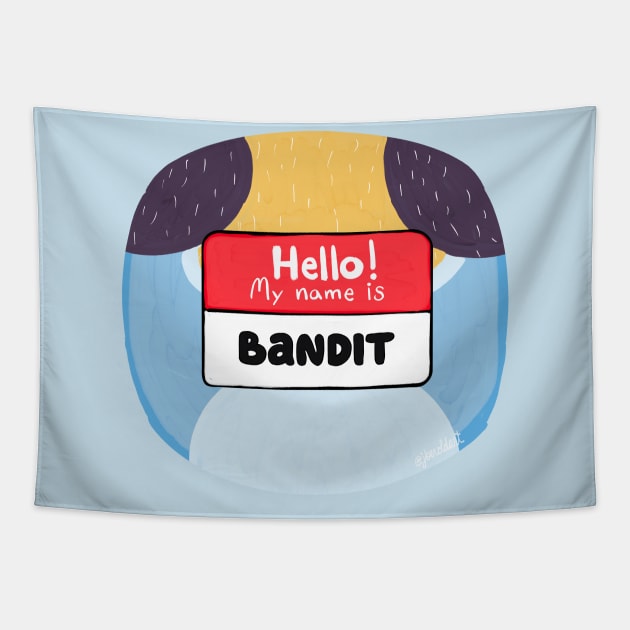 Bandit Name Tag Tapestry by jberoldart