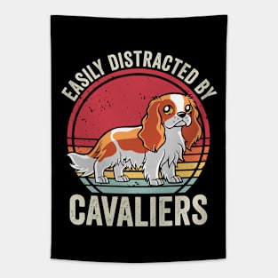 Easily Distracted By Cavalier King Charles Spaniel Dog Tapestry