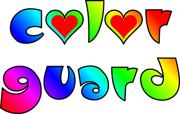 Colorful Color Guard Hearts Kids T-Shirt by Barthol Graphics