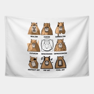 Capybaras Funny Capybara Face Rodent Ok I Pull Up Capybara Tapestry