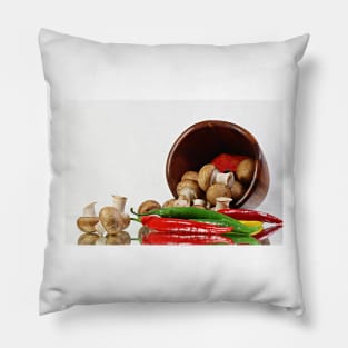 Peppers and Mushrooms Pillow