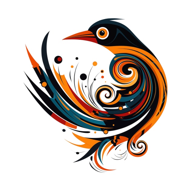 striking orange and blue bird by MK3