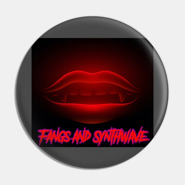 Fangs and Synthwave Mouth Pin by Electrish