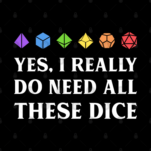 I Really Do Need All These Dice Tabletop RPG by pixeptional