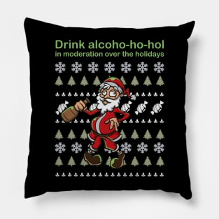 Drunk Santa Claus Funny Christmas Drinking Gift Pillow