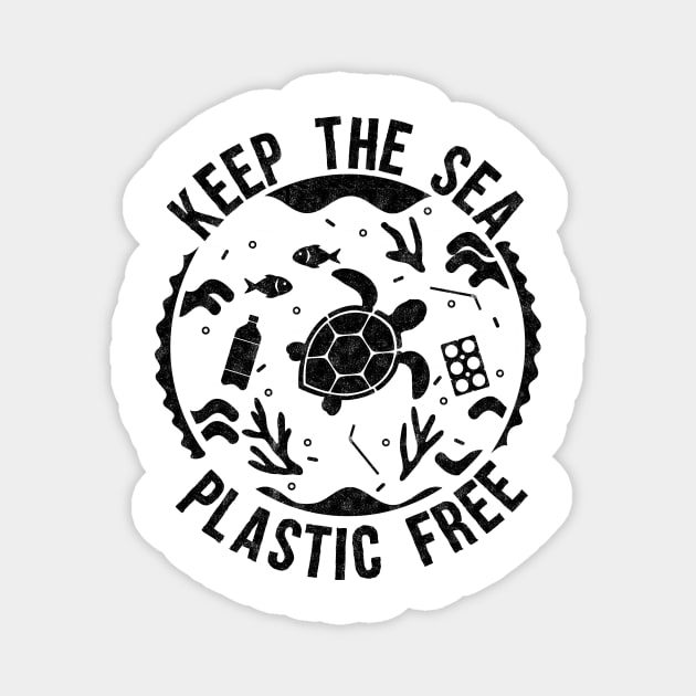 Keep the sea plastic free Magnet by PaletteDesigns