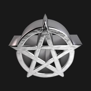 3D Pentagram - Brushed-Steel T-Shirt