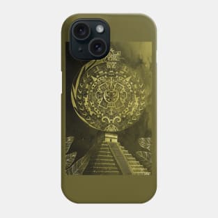 the mexican pyramids in teotihuacan dragon aztec calendar Phone Case