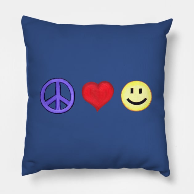 Peace Love Happiness Attire Pillow by realartisbetter