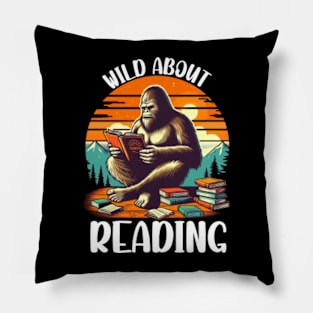 Wild About Reading Bigfoot Reads Book Library Day Book Lover Pillow