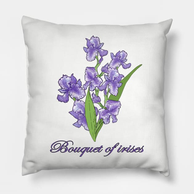 Irises-Spring flowers Pillow by KrasiStaleva