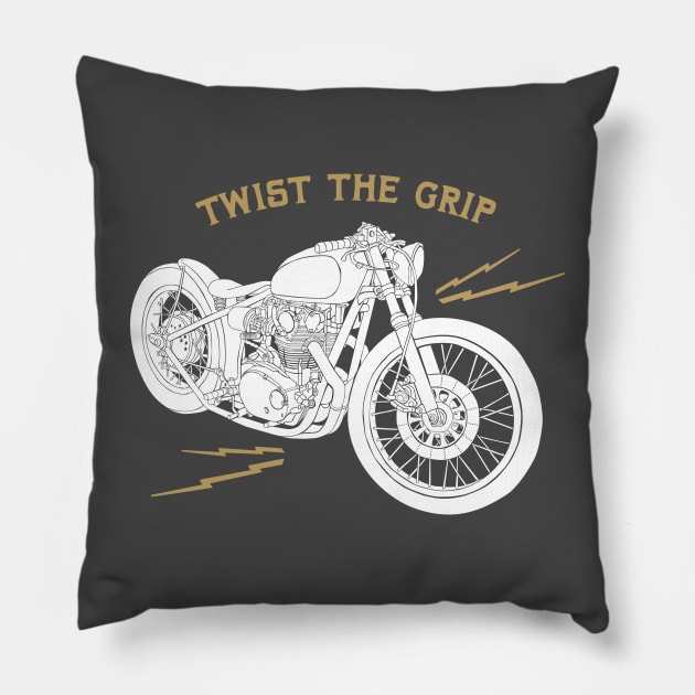 Caferacer Bike Pillow by small alley co