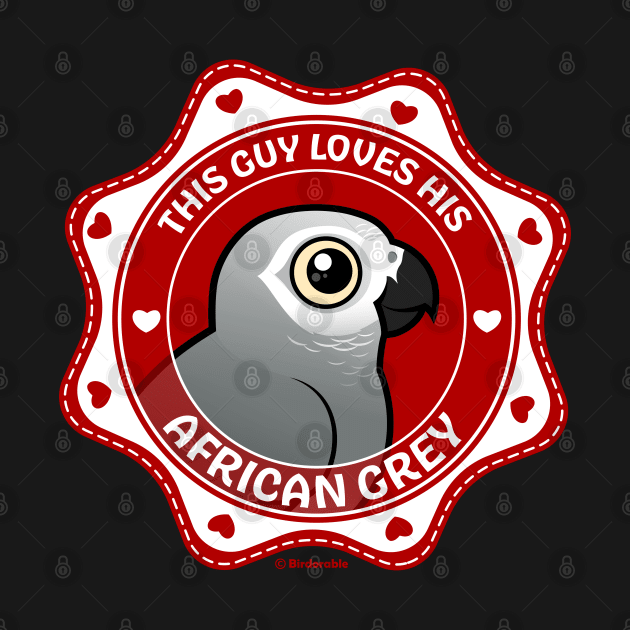 This Guy Loves His African Grey by birdorable