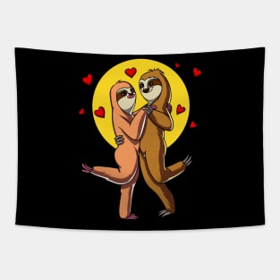 Cute Sloth Couple Tapestry