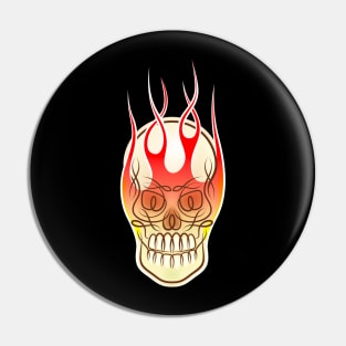 Tribal Celtic Flaming Skull Pin