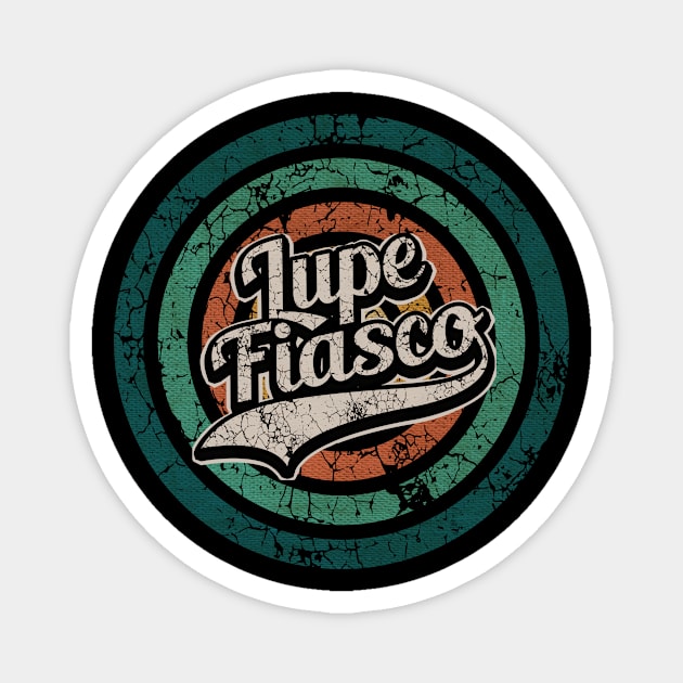 Lupe Fiasco // Retro Circle Crack Vintage Magnet by People Mask