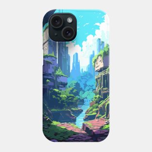 Algae City Fantasy Anime Art Style Aesthetic Phone Case