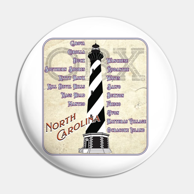 OBX Towns Pin by YOPD Artist