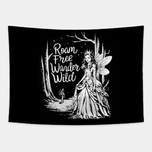 Wilderness Wanderlust design – Roam Free, Wander Wild" Tapestry