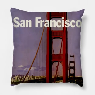 San Francisco - United Air Lines - Vintage Travel Pillow