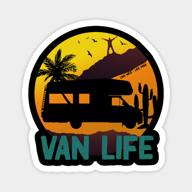 Van life gift for travelers Magnet by Flipodesigner