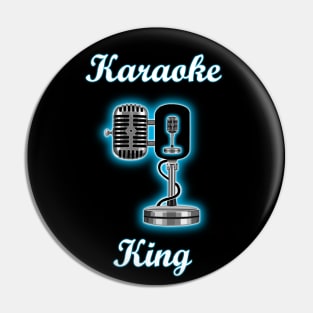 Karaoke King Blue Glowing Microphone Pin