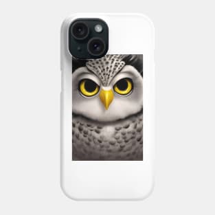Owl emoji cute fluffy big eyed bird Phone Case