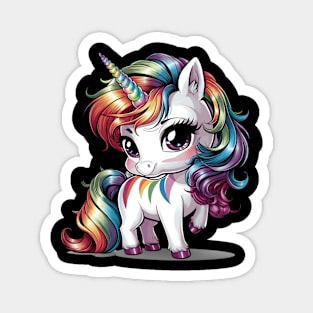 Chibi Unicorn | Anime Style | T Shirt Design Magnet