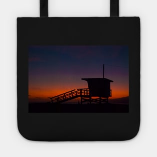 Sunset Lifeguard Hut, Zuma beach, Malibu, California Tote