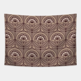 Art Deco Tile Floral (almond frost) Tapestry