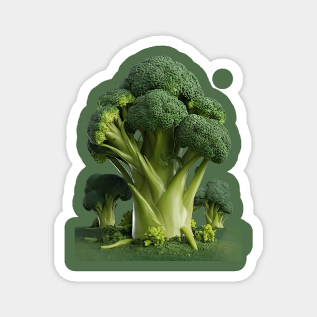 Features a Collection of Broccoli, Emphasizing its Green Magnet by animegirlnft