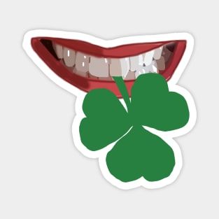 Mouth Biting Shamrock for St Patricks Day Magnet