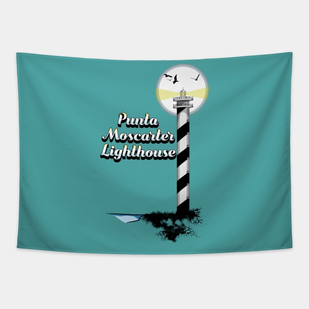 Punta Moscarter Lighthouse Tapestry by mailboxdisco