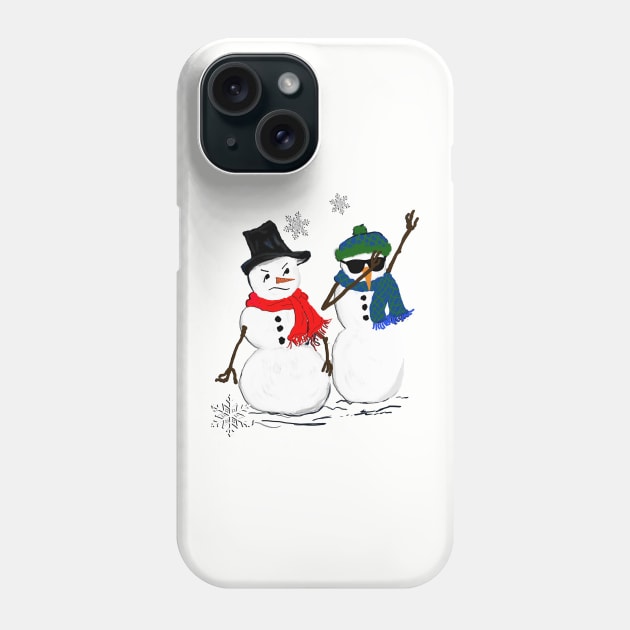 Funny Dabbing Snowman Gift Products, Grumpy Snow Friend Christmas & Winter Fun Gifts Phone Case by tamdevo1