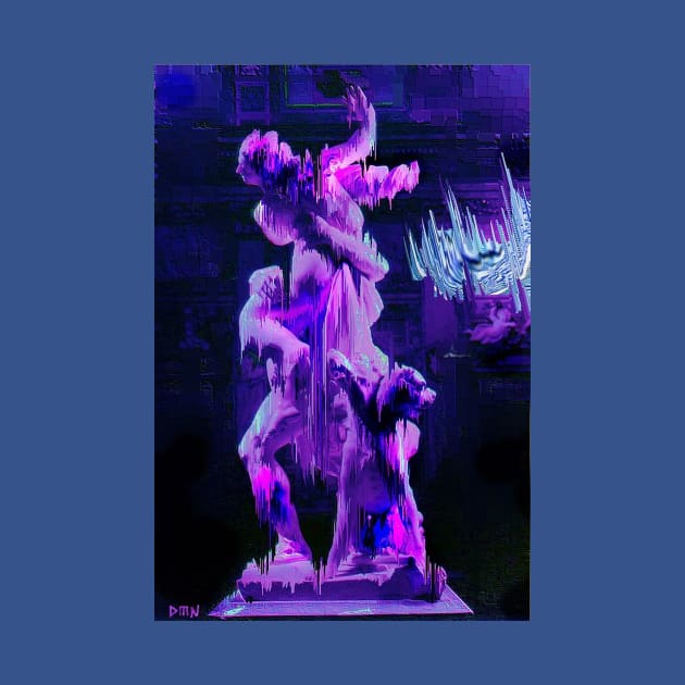 Vaporwave greek glitch statue by isarol