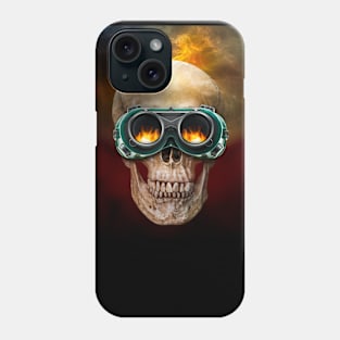 Human skull have on the industrial safety glasses Phone Case