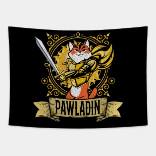 Pawladin Tabletop RPG D20 Funny Cat Paladin Dungeon Master Tapestry