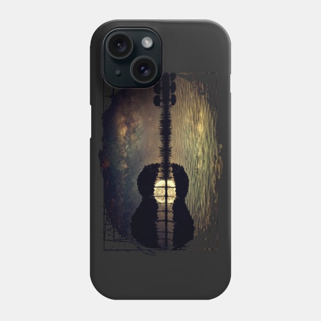 guitar island moonlight Phone Case by psychoshadow