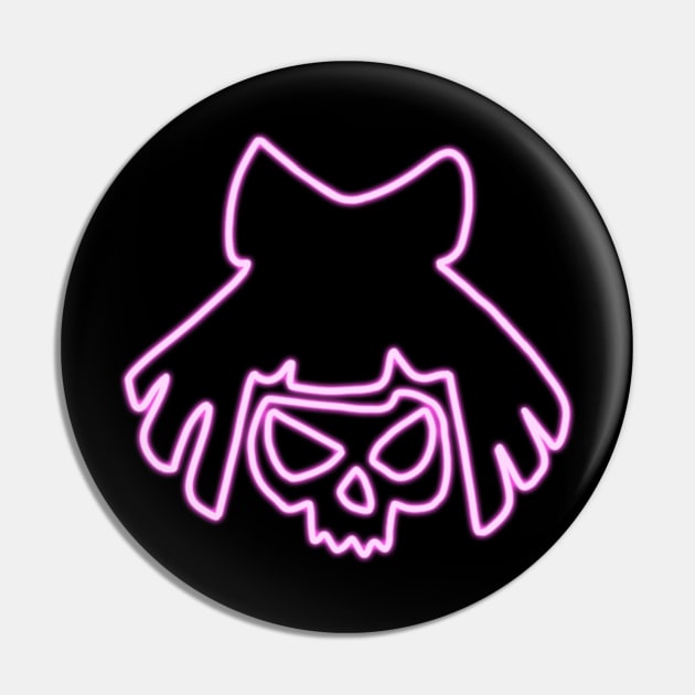 Cyberpunk 2077 - Mox Lizzies Neon Skull Pin by karutees