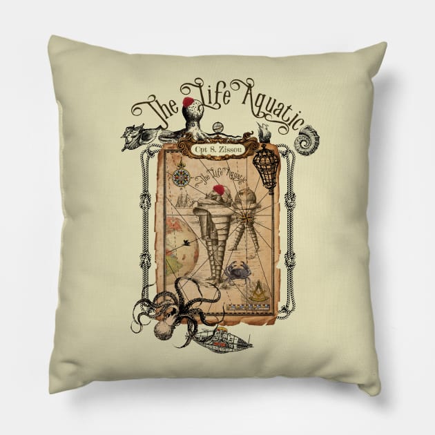 The Life Aquatic, Zissou, Wes Anderson Pillow by ThinkMossGraphics