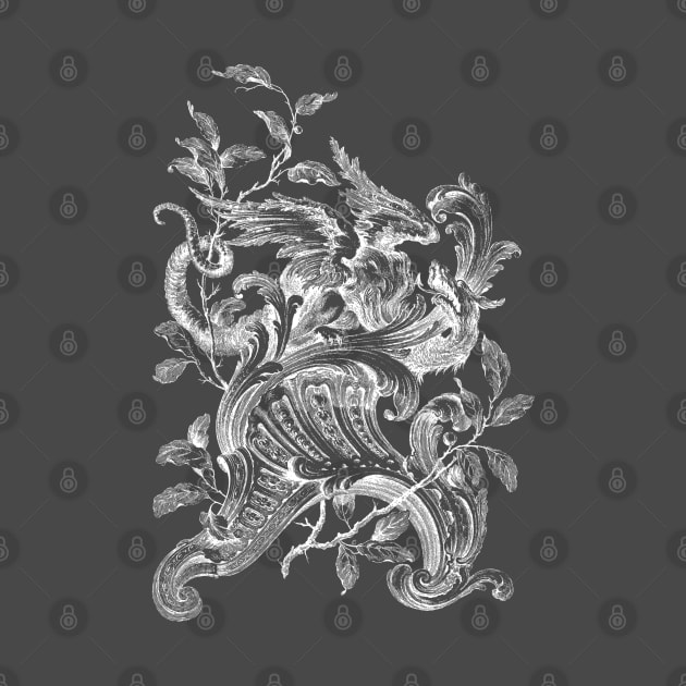 Vintage Ornate DRAGON illustration Victorian Gothic 2 by AltrusianGrace