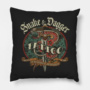 Snake & Dagger Tattoo 1976 Pillow