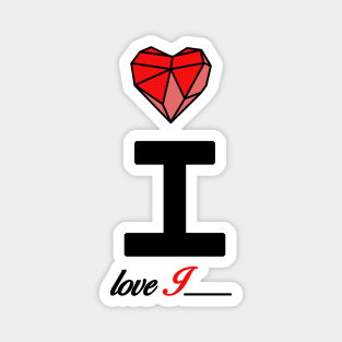 Initial love letter I for valentine Magnet