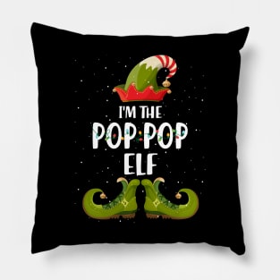 Im The Pop Pop Elf Shirt Matching Christmas Family Gift Pillow