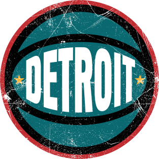 Detroit Retro Ball - White 2 Magnet