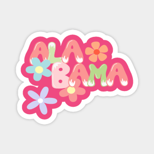 Retro Flower Alabama Magnet